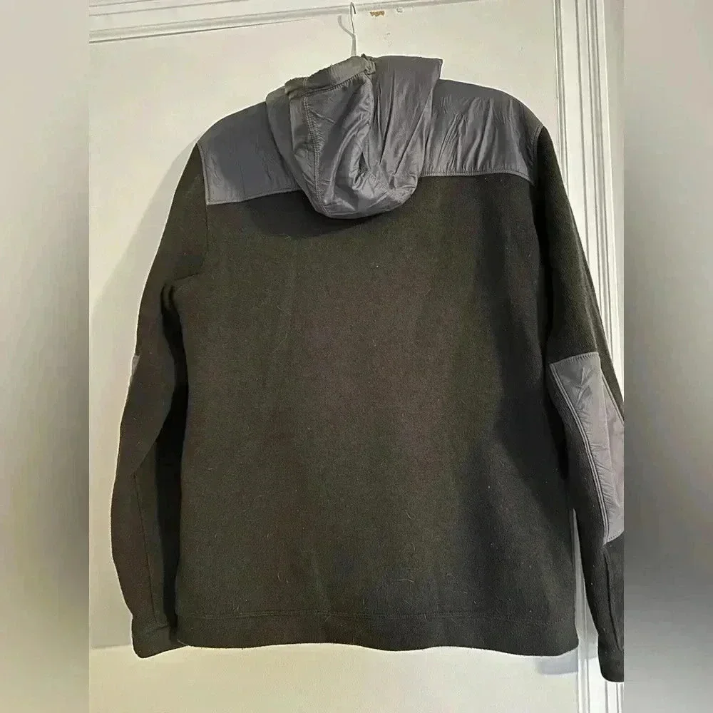 The North Face Gordon Anza Black Grey Full Zip Windbreaker Hooded zip up Fleece
